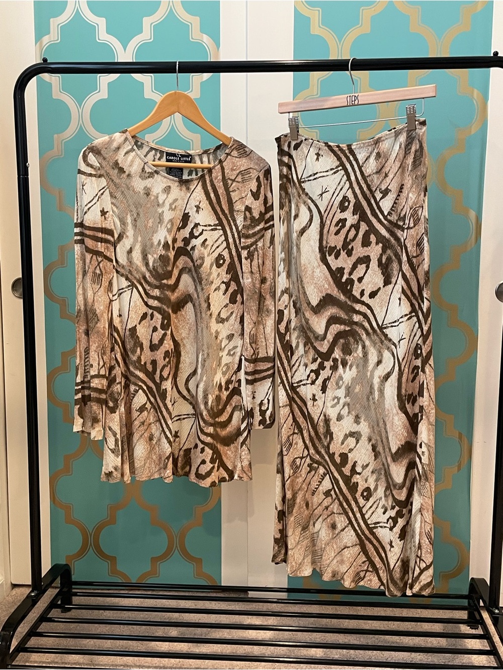Vintage Carole Little two piece skirt set Size 10